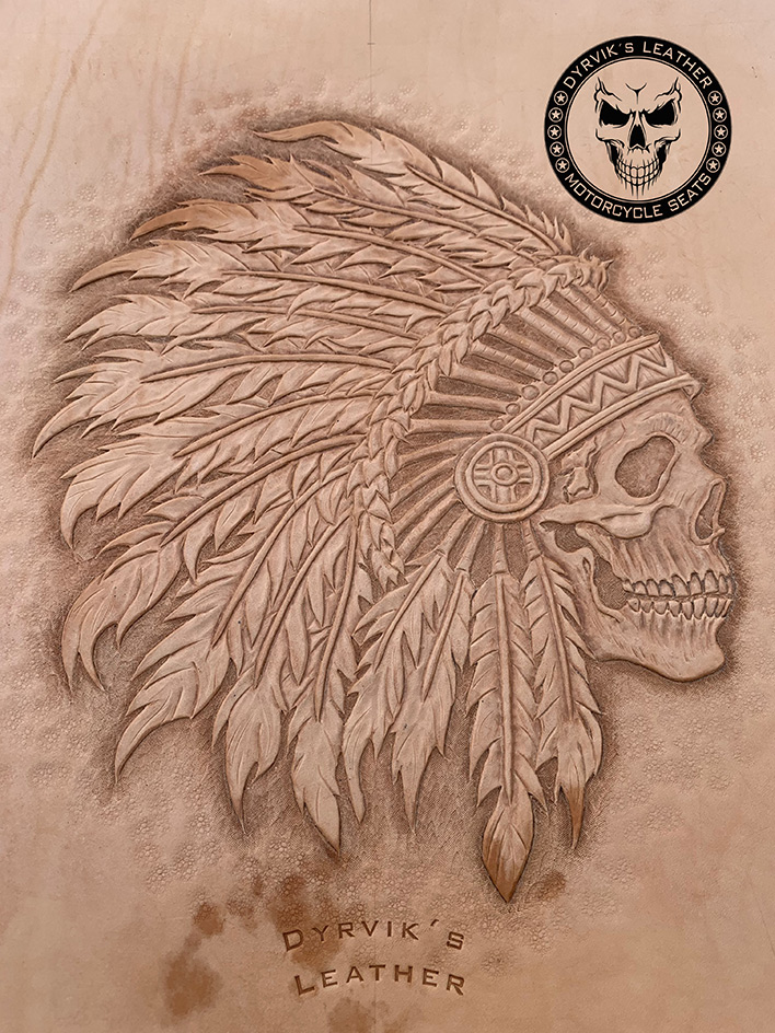 Indian Motorcycle - Tooled Leather